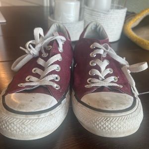 Burgundy Converse All Star Low Tops